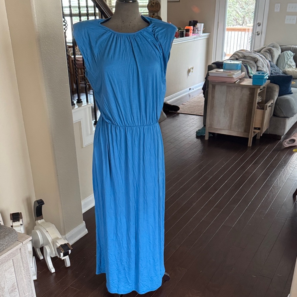 Lularoe serenity Blue Maxi Dress Sz L